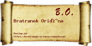 Bratranek Oriána névjegykártya